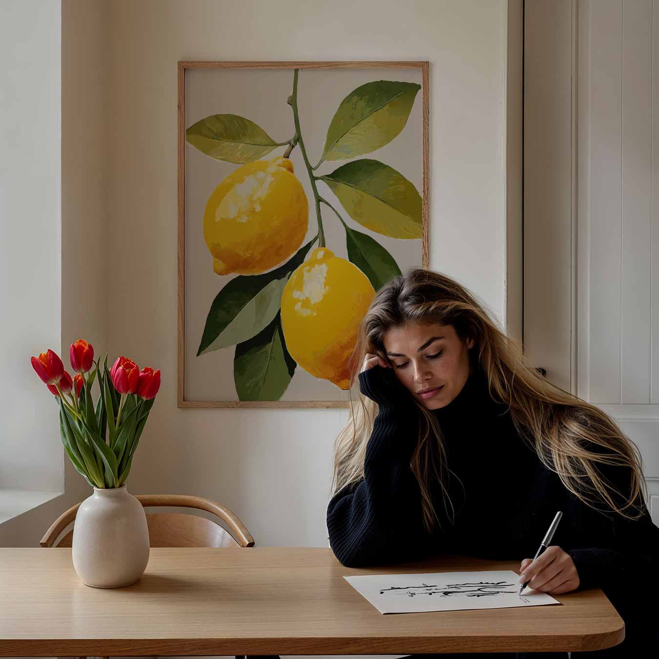 Verfrissende Citrus Kunstposter-WallArtistic