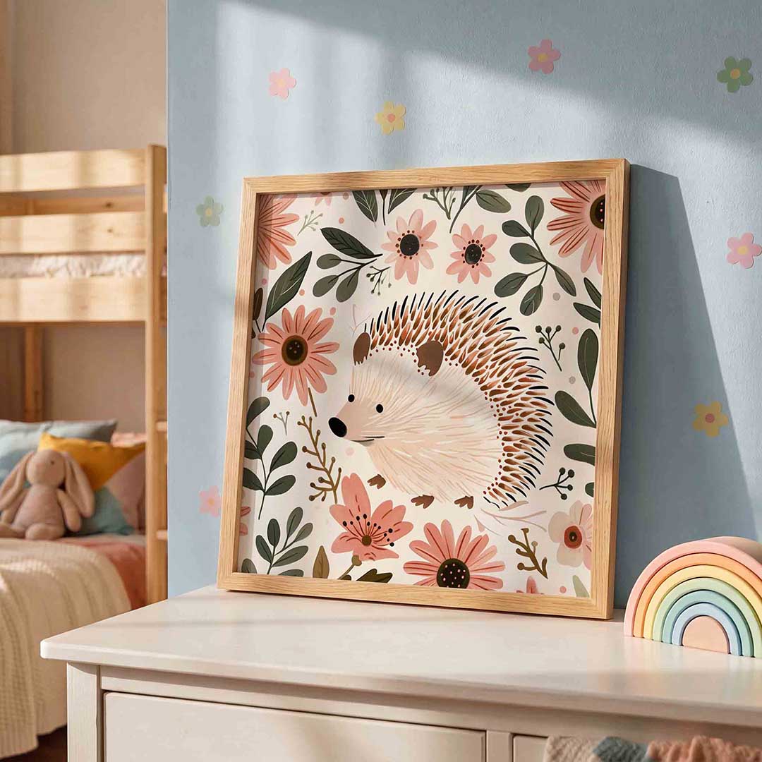Egel en bloemen Poster