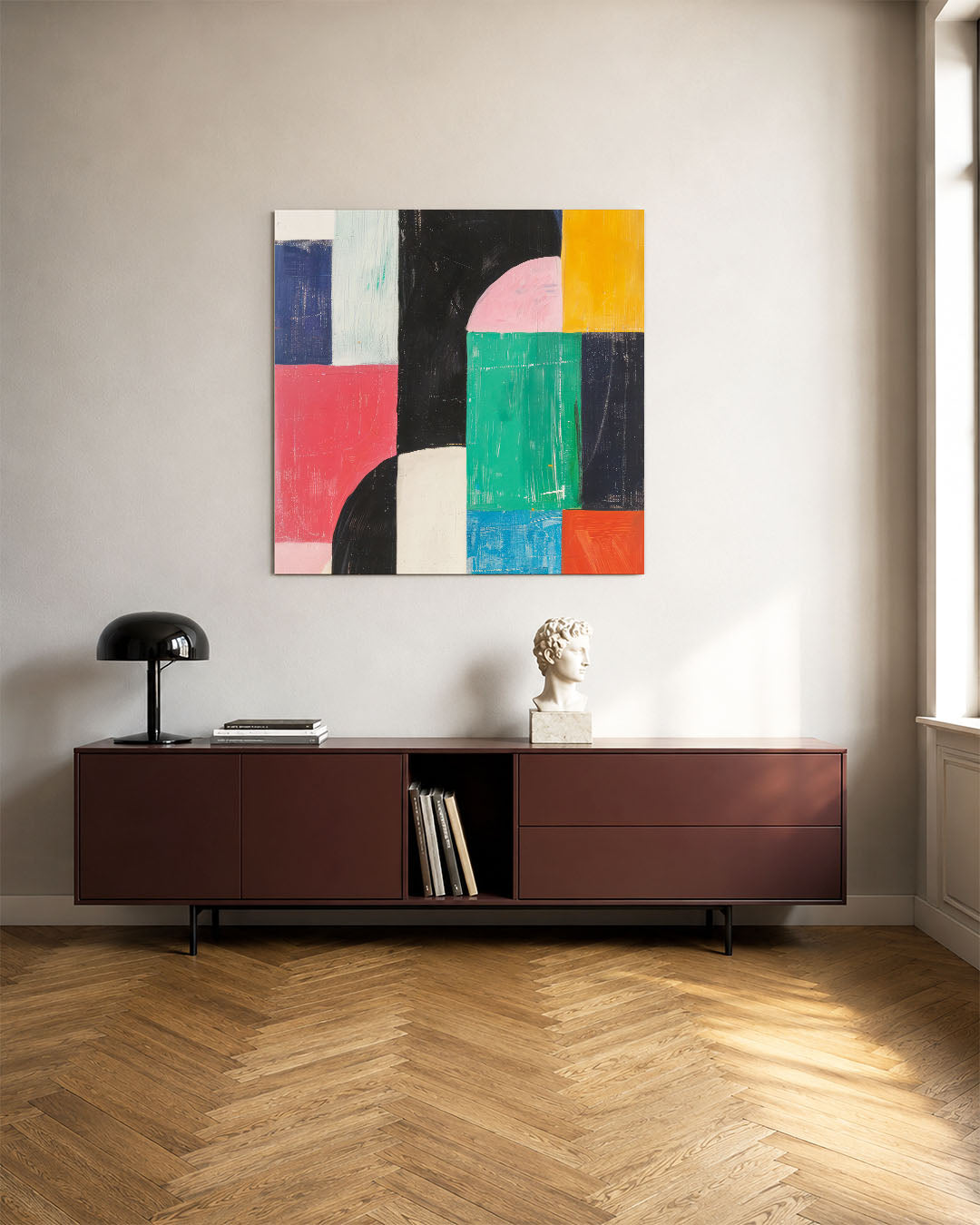 Geometrische kleurencompositie Kunstwerk