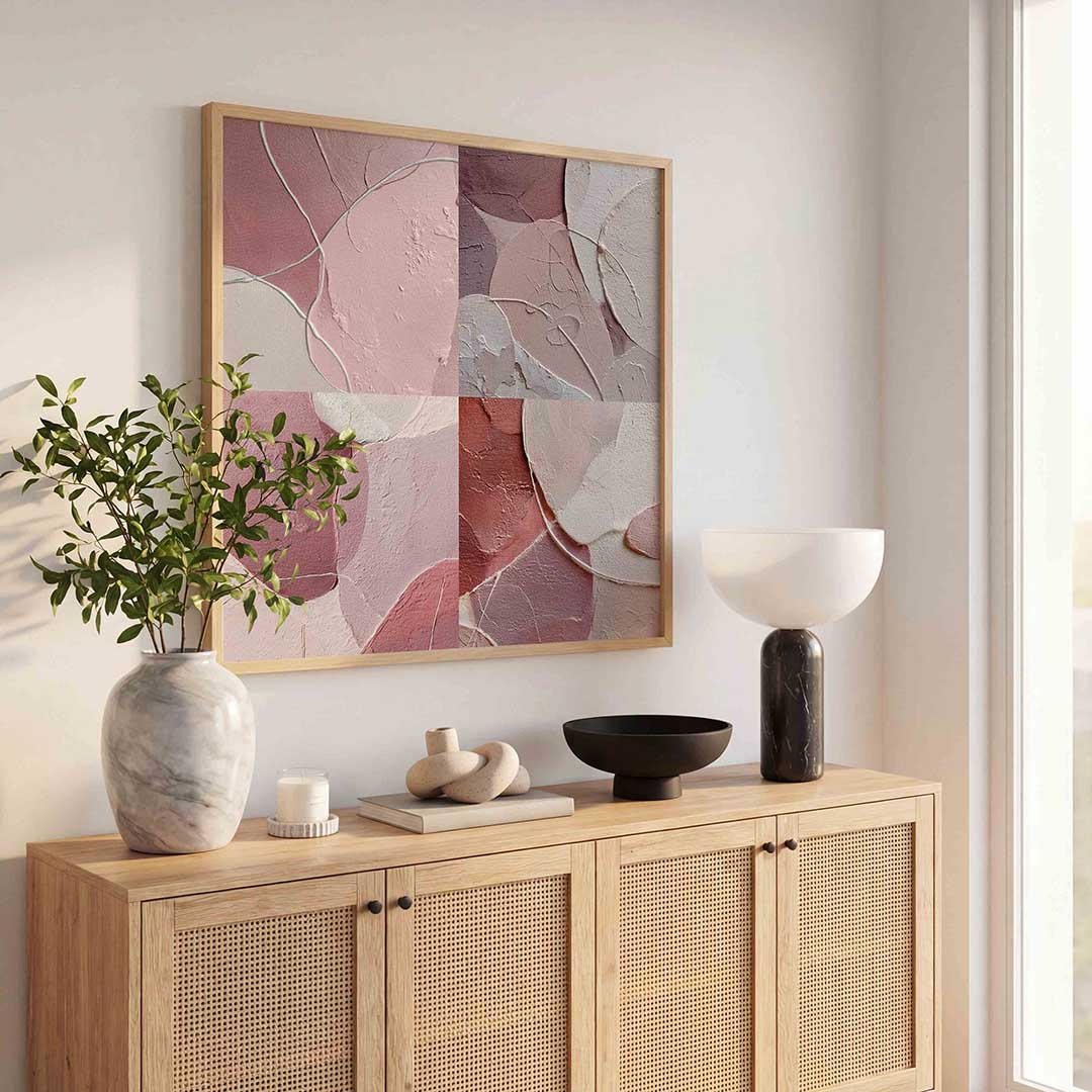 Abstracte roze vormen Poster