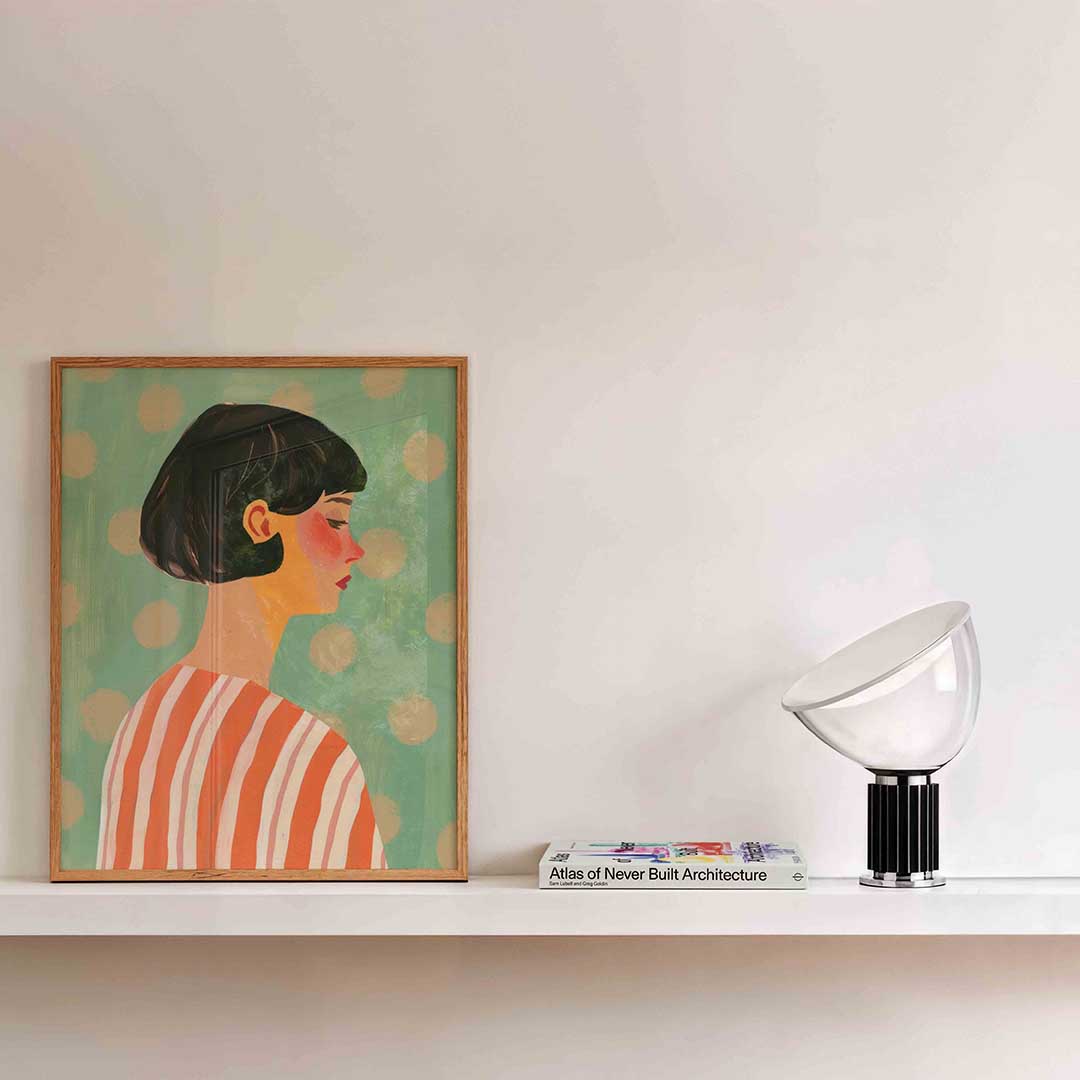 Portret met gestreepte kleding Poster