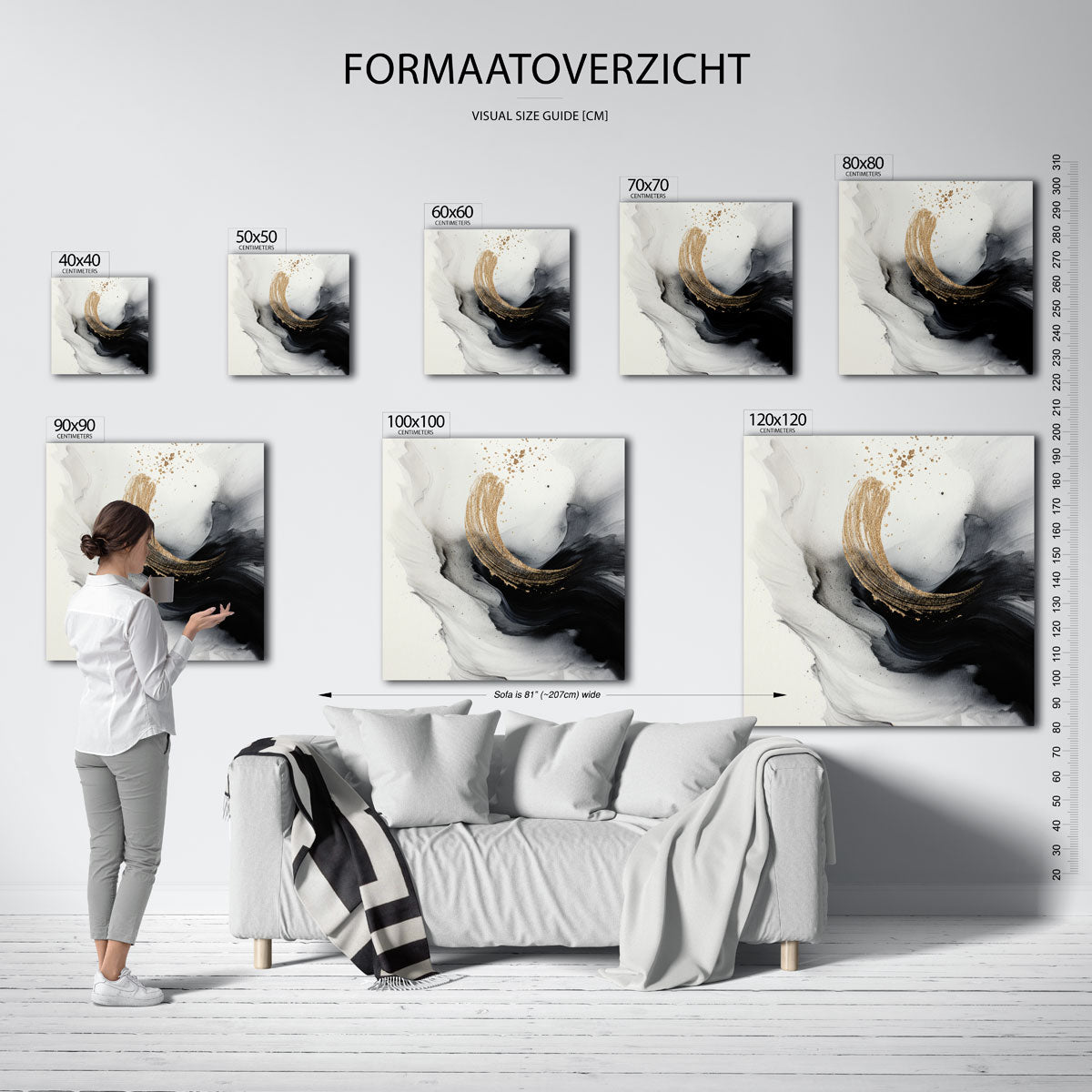 Abstracte penseelstreek Poster