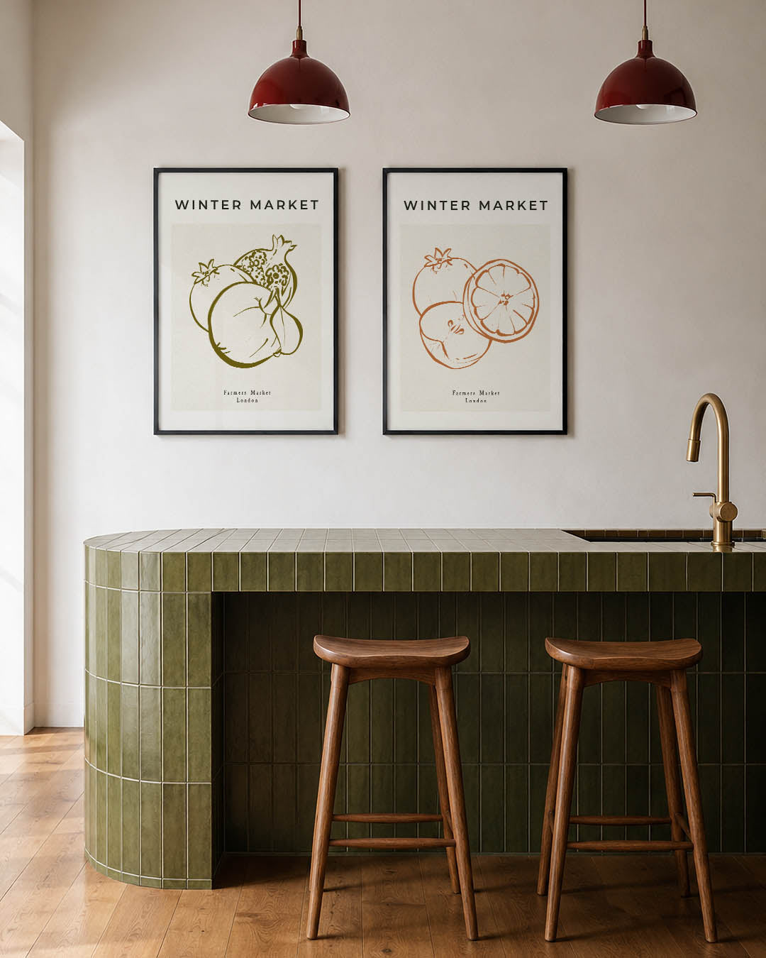 Fruitige lijnenspel Posterset