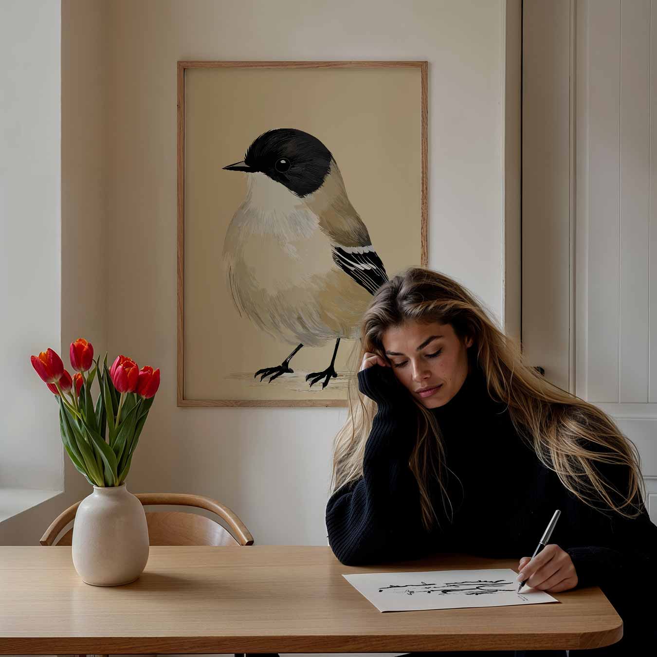 Schattige Vogel Illustratie Poster-WallArtistic
