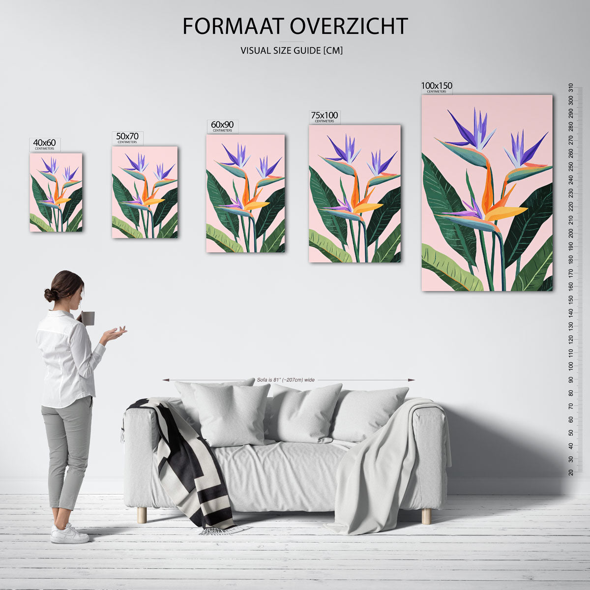 Tropische bloemenpracht Kunstwerk