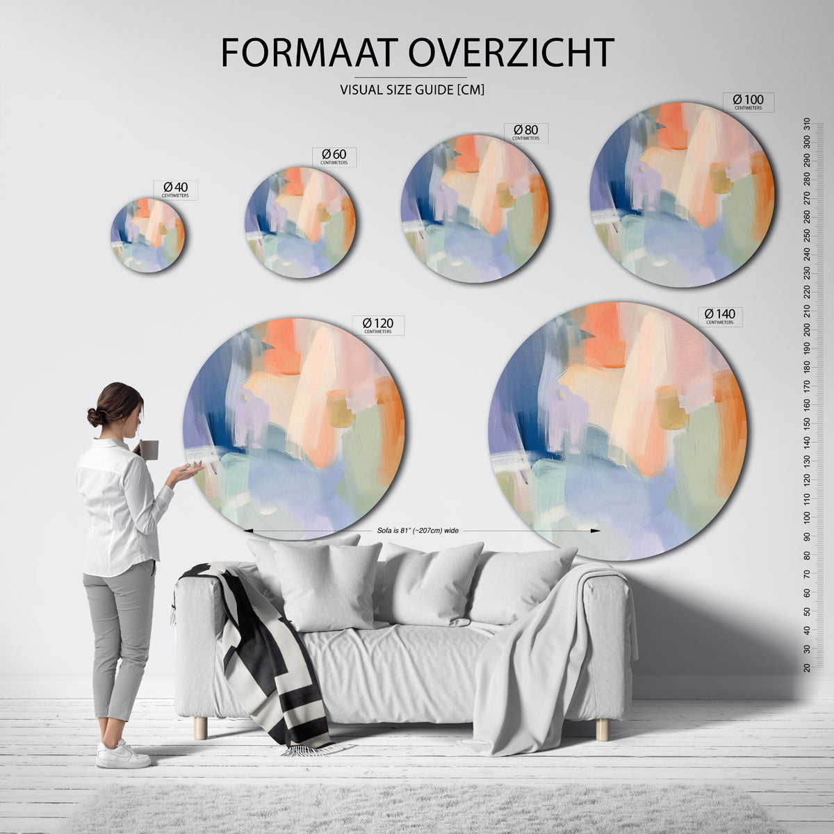 Abstracte vormen Muurcirkel