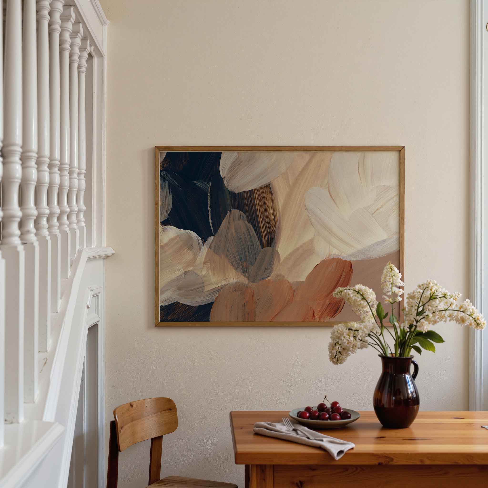 Abstracte penseelstreken Poster