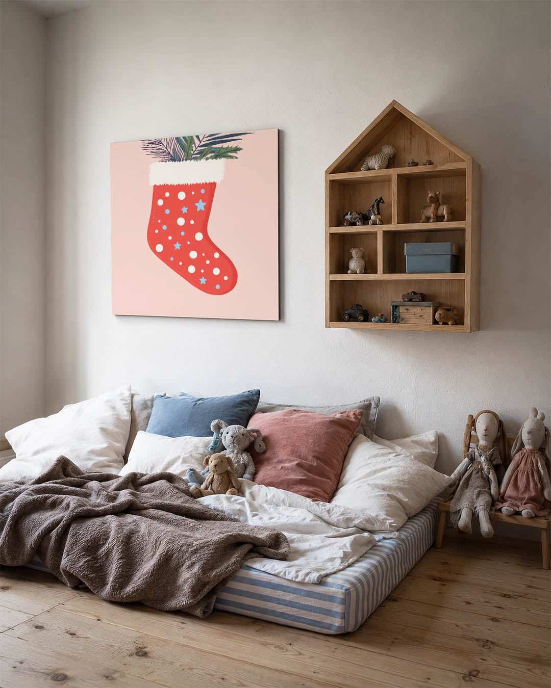 Vrolijke kerstsok Kunstwerk