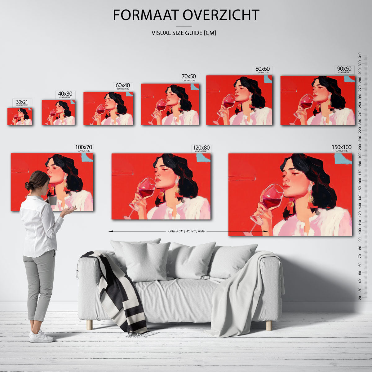 Vrouw met wijnglas Poster