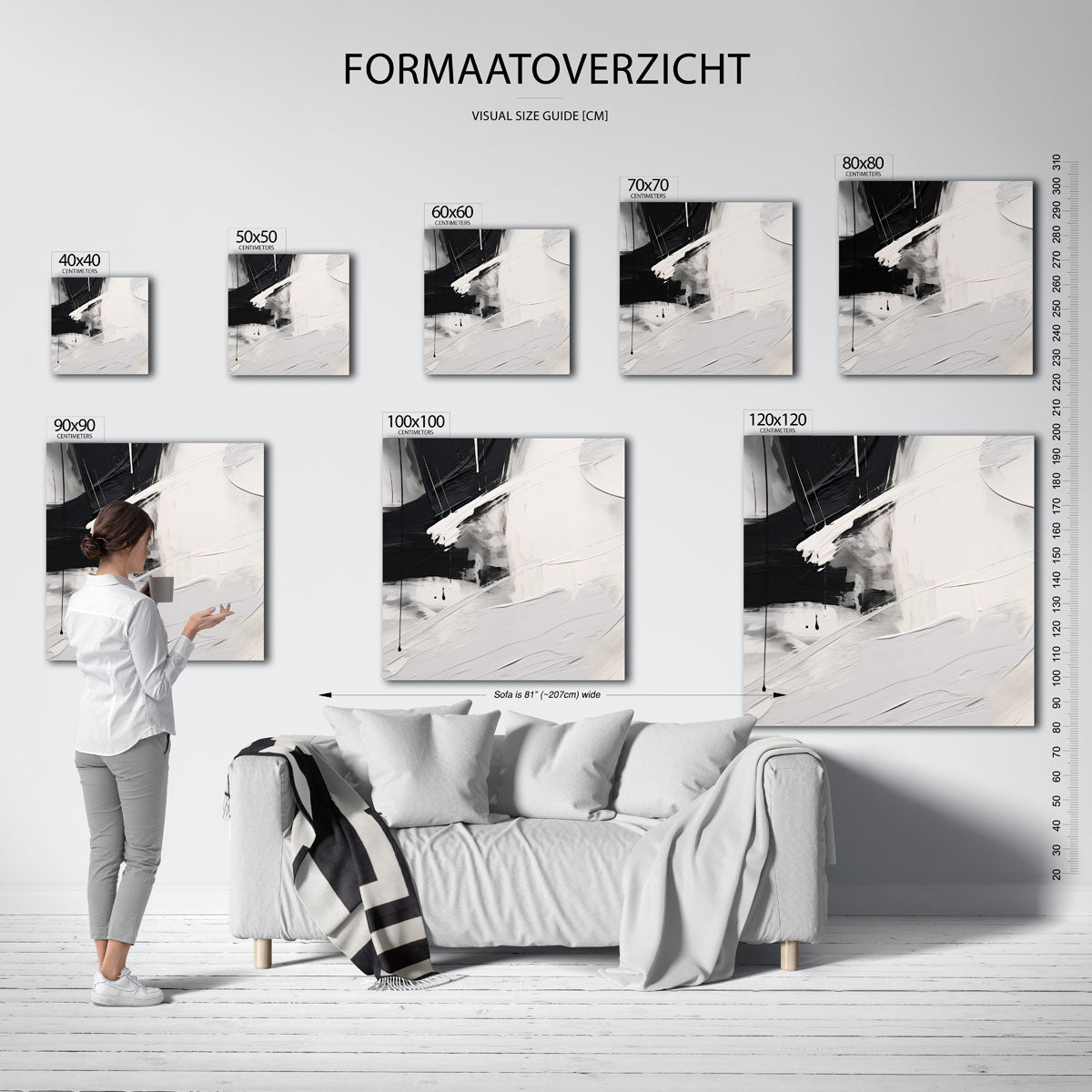 Abstracte zwart en wit Poster