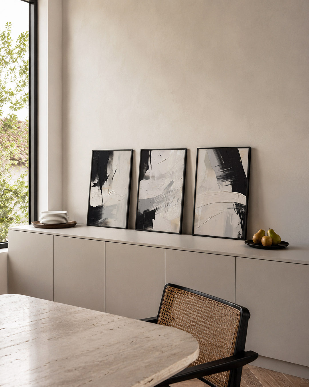 Zwart wit dynamiek Posterset