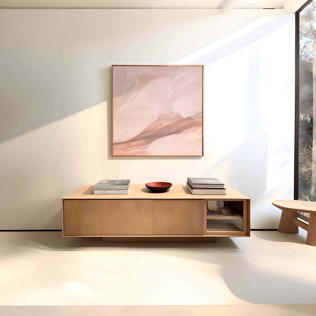 Abstracte roze penseelstreken Poster