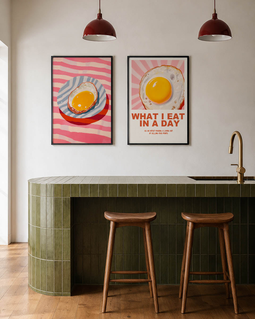 Eivormige kleurvlakken Posterset