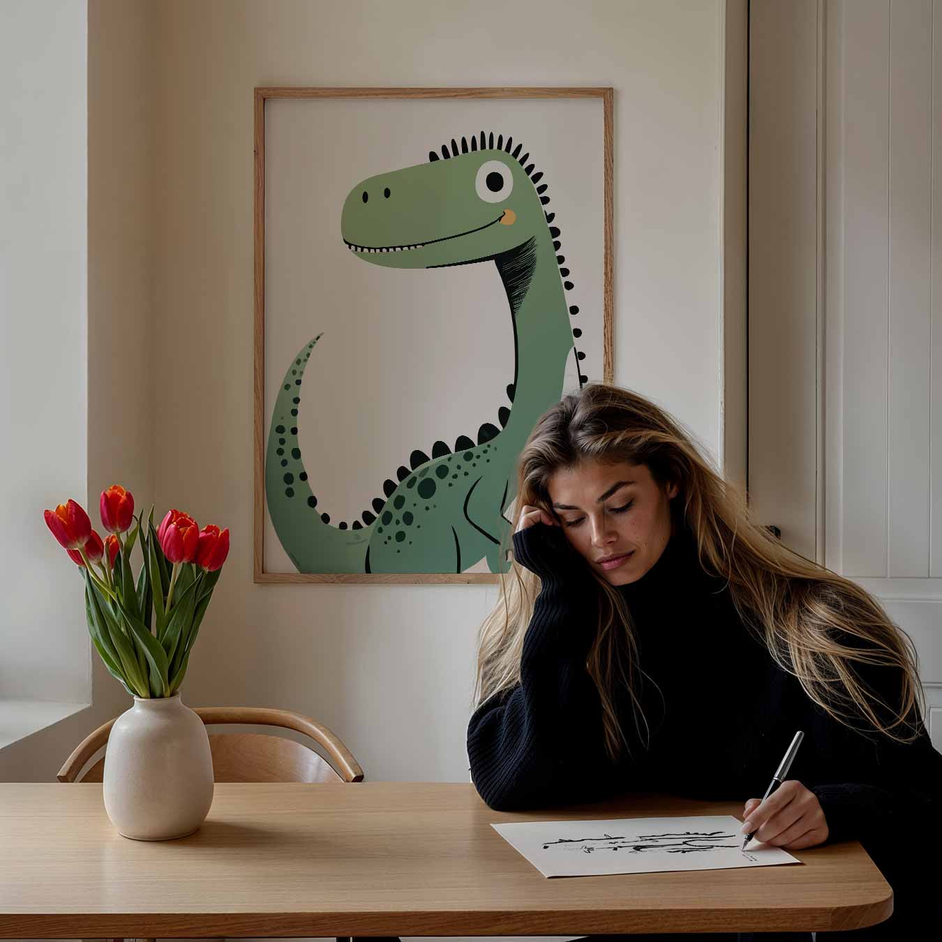 Schattige Dino Vriend Poster-WallArtistic