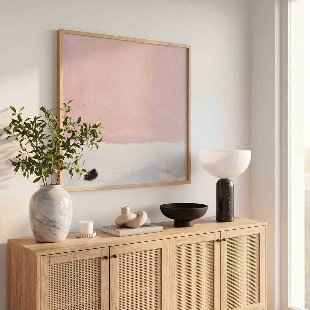 Roze en wit minimalistische Poster