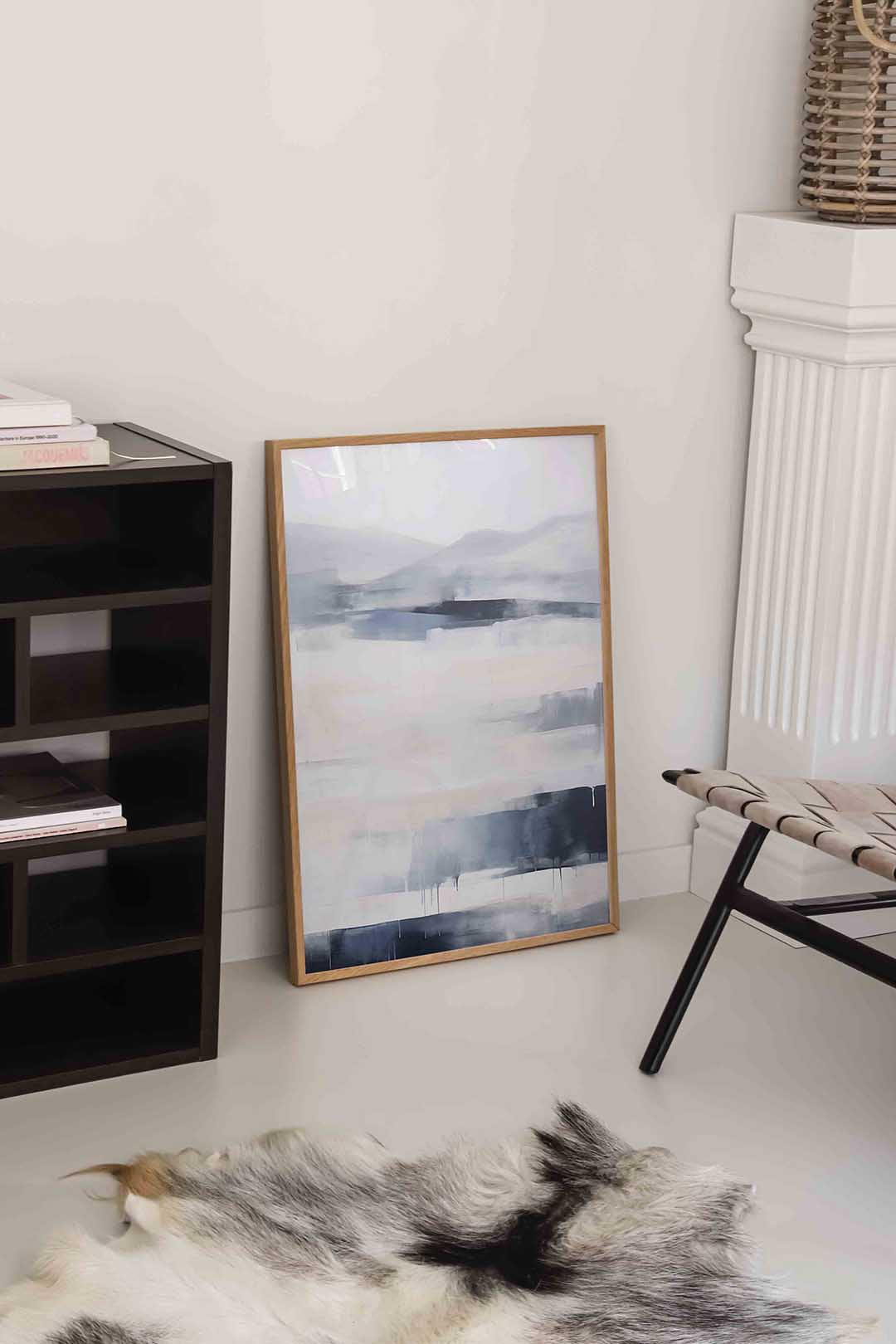 Landschap in blauw en wit Poster