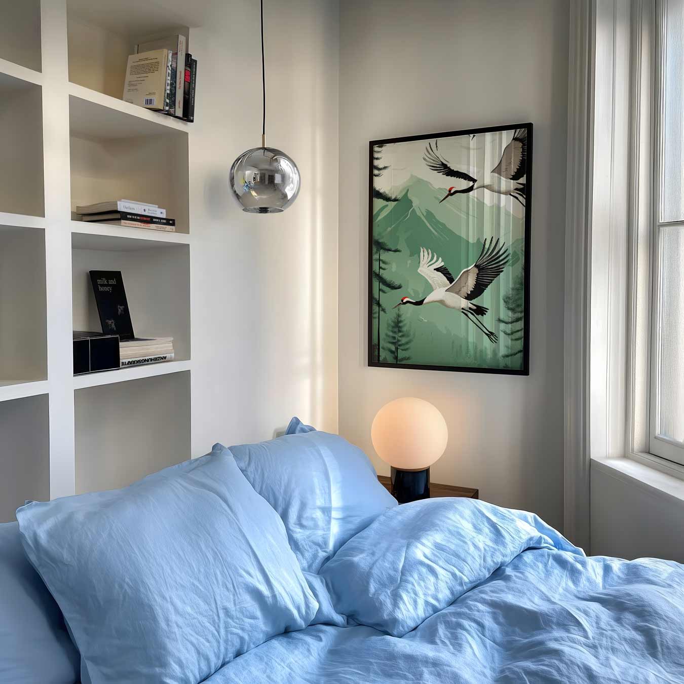 Vliegende Kraanvogels Poster-WallArtistic