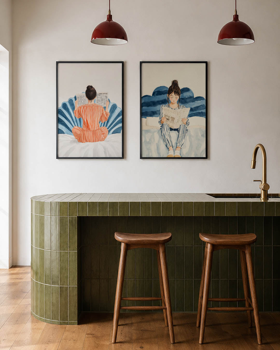Kleurrijke lezing Posterset