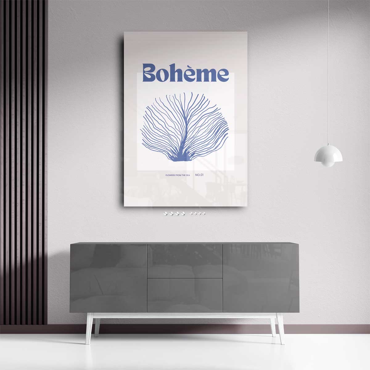 Bohème Zeebloem Illustratie Kunstwerk-canvas-dibond-plexiglas-wanddecoratie-WallArtistic