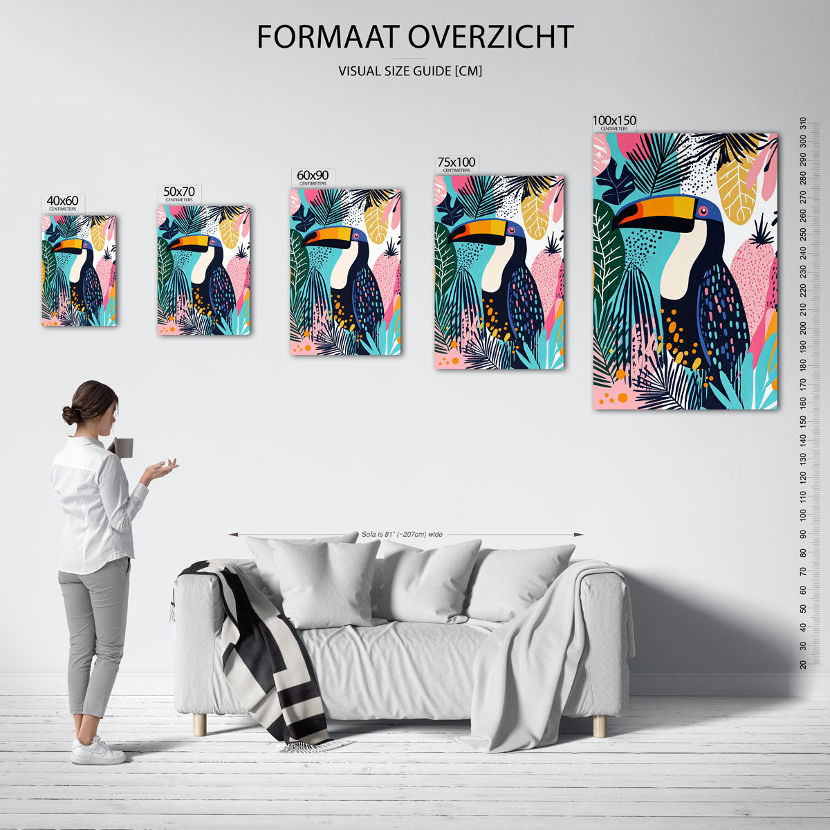 Vrolijke toekan illustratie Kunstwerk