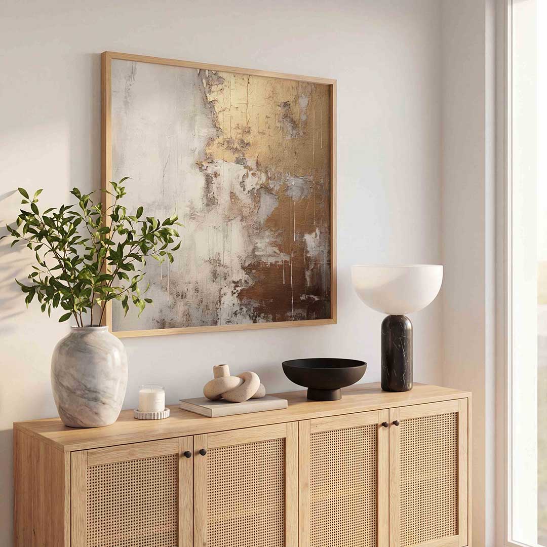 Goud en wit abstracte Poster