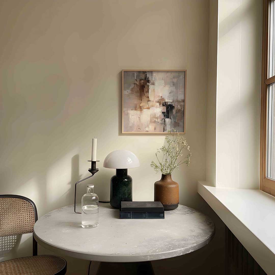 Abstracte beige en bruine Poster