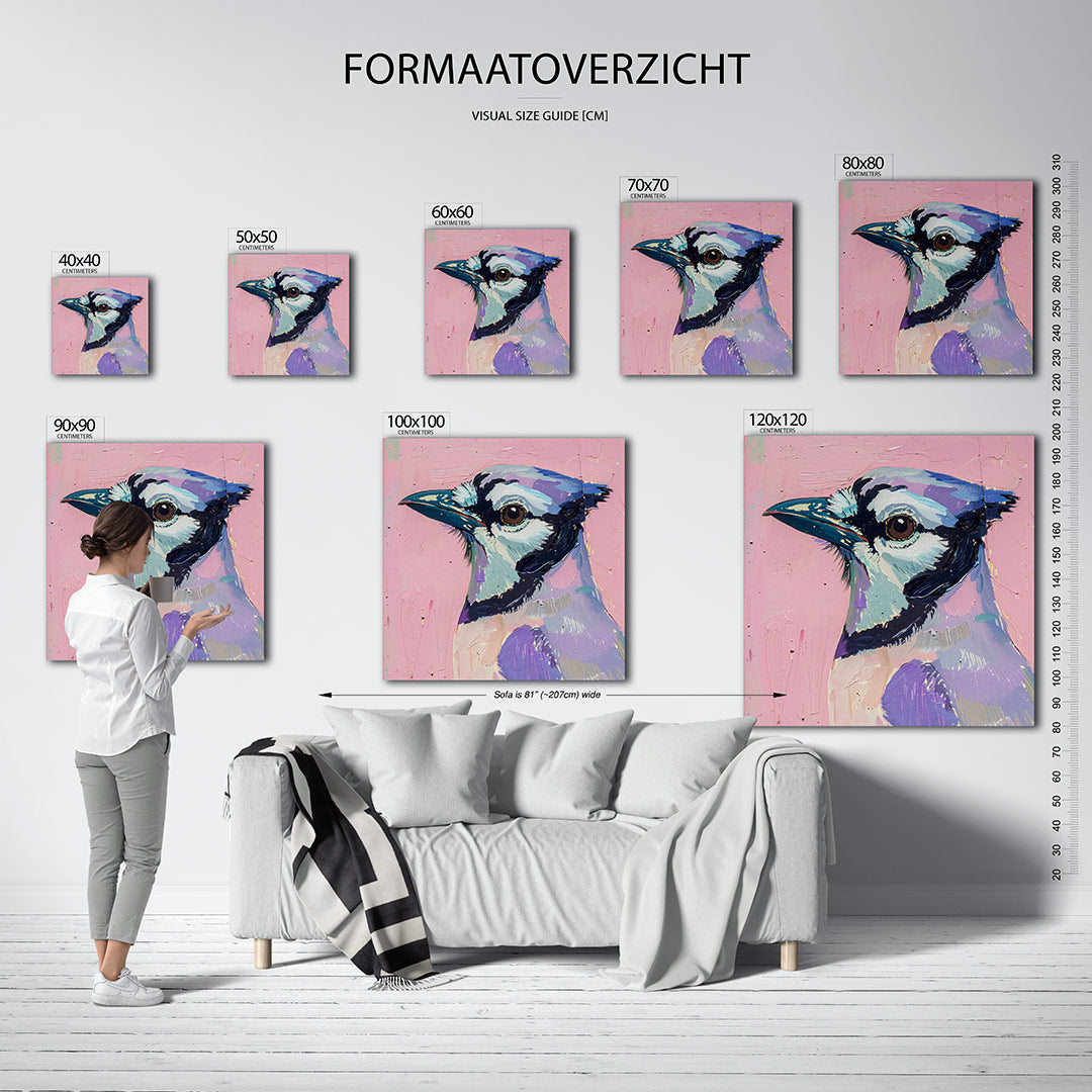 Vogelsilhouet in pastel Kunstwerk