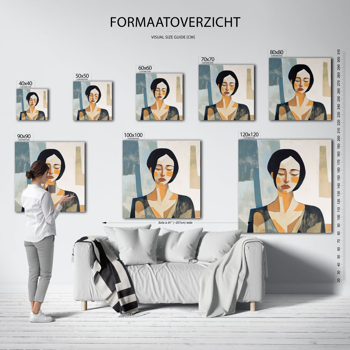 Vrouw met gesloten ogen Poster
