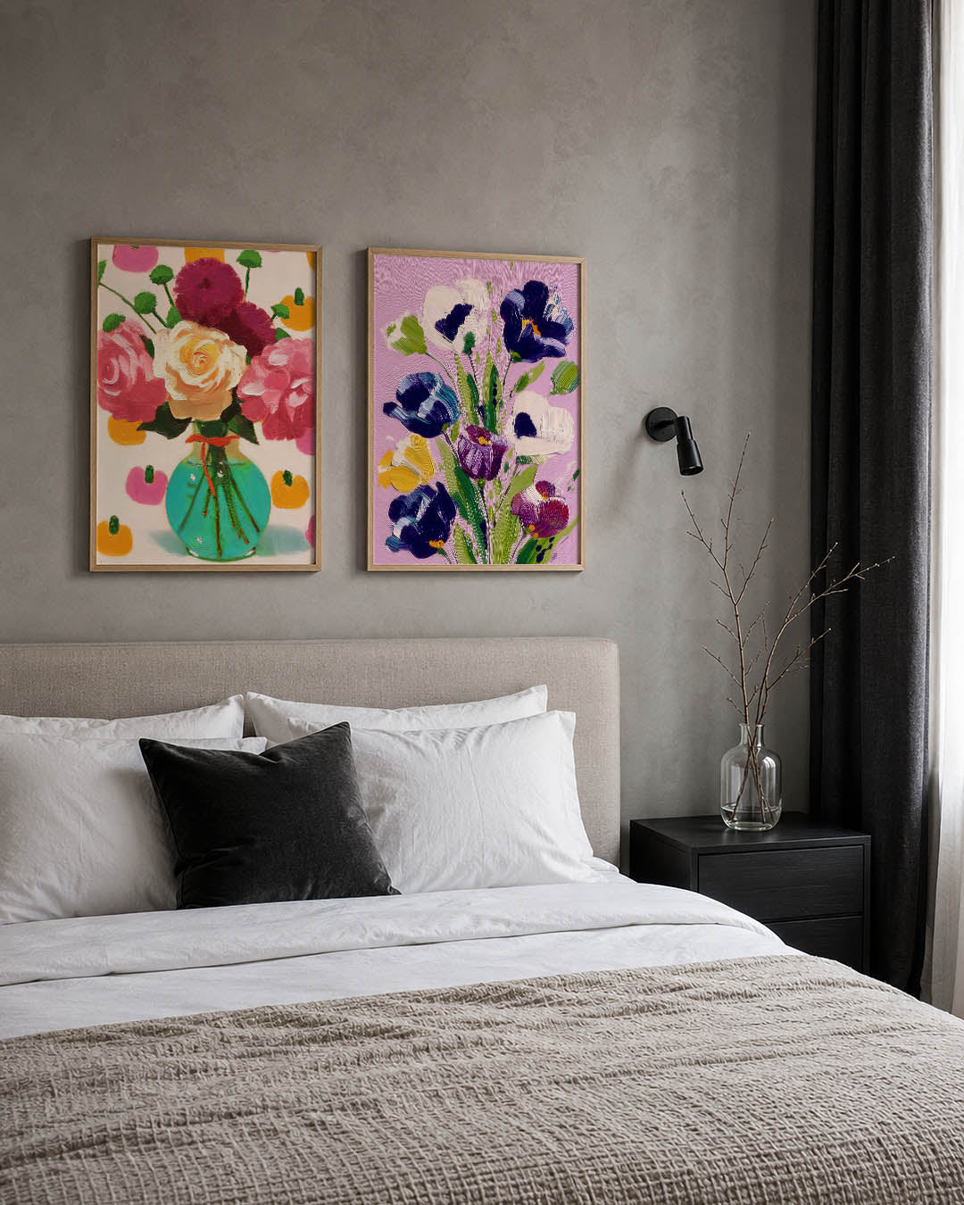 Bloemrijke kleurvlakken Posterset