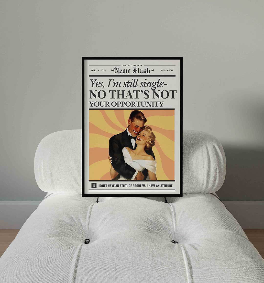 Retro koppel met tekst Poster