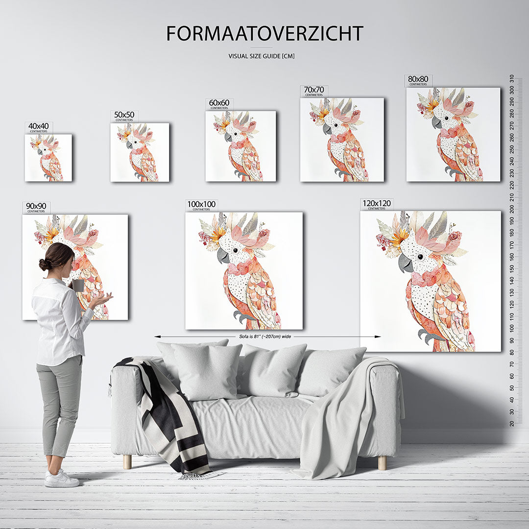 Vrolijke vogelcompositie Kunstwerk