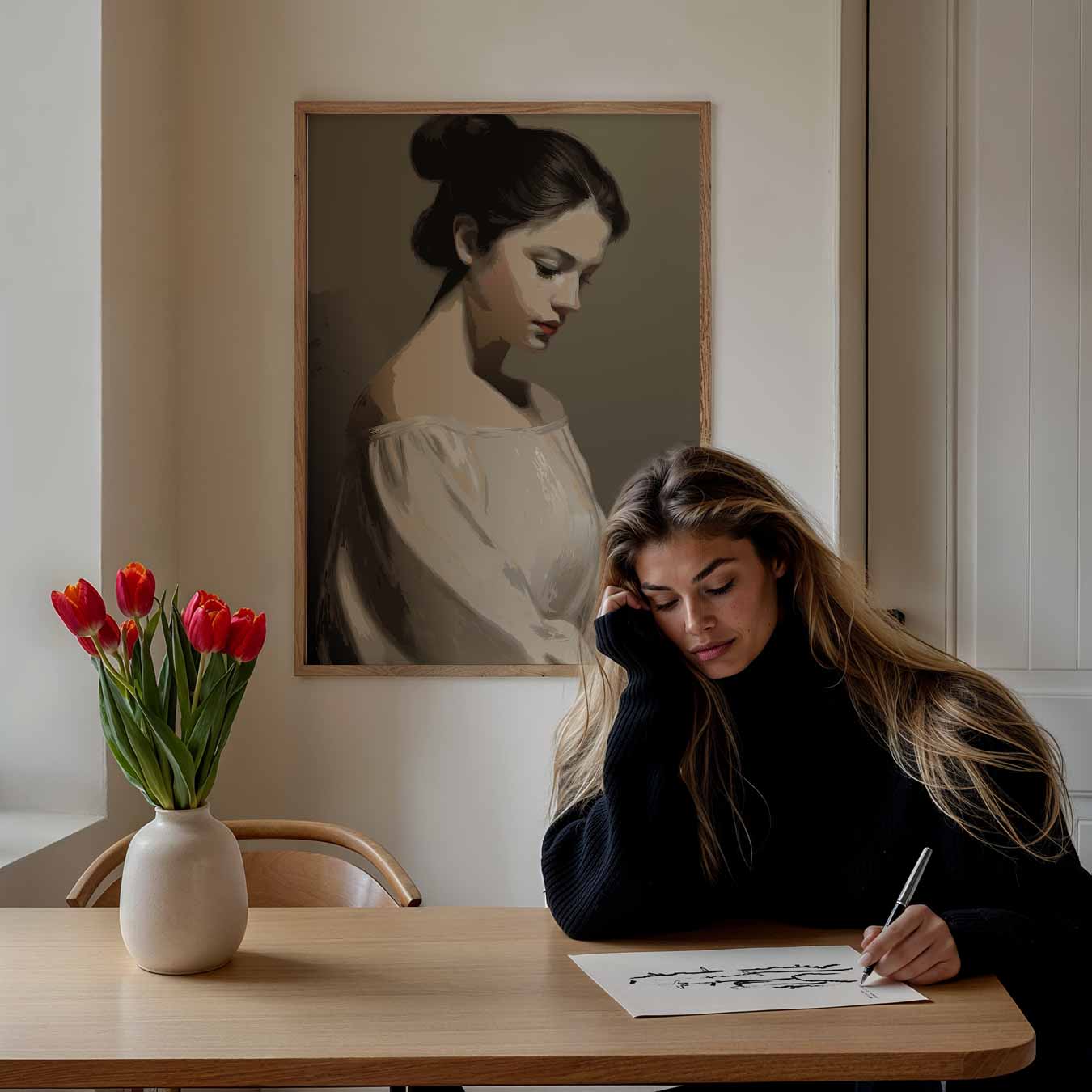 Stijlvolle Elegantie Portretposter-WallArtistic