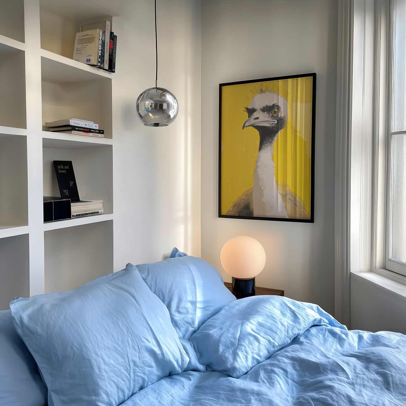 Speelse Struisvogel Poster-WallArtistic