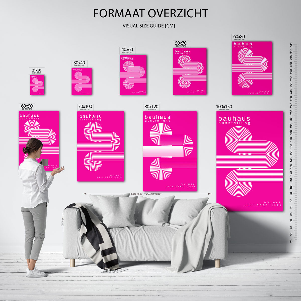 Lijnen en cirkelpatronen Poster