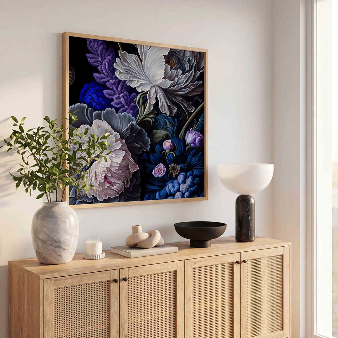 Bloemen en insect Poster