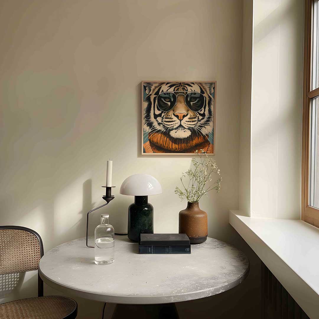 Tijger met zonnebril Poster