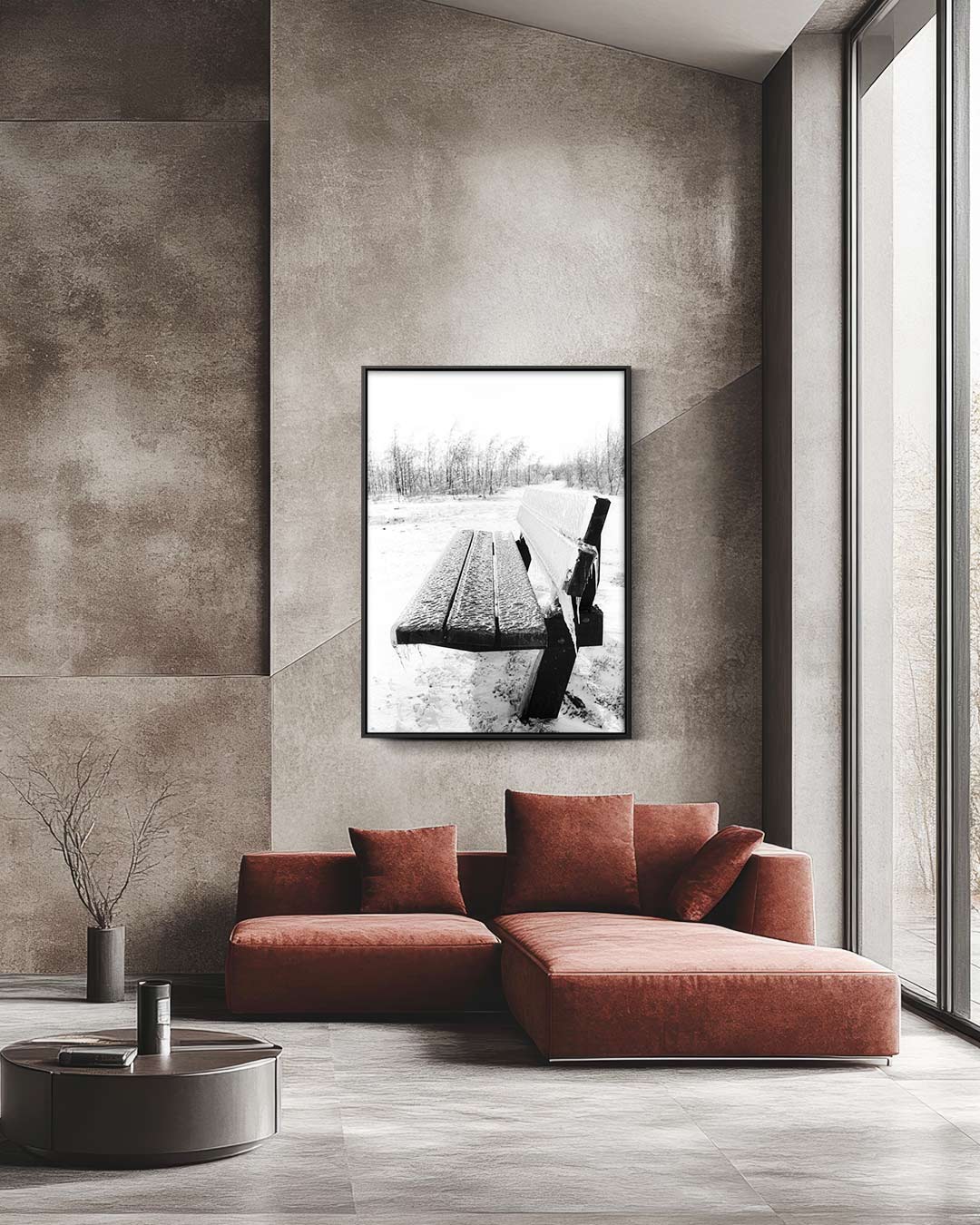 Bank met ijzel Poster-WallArtistic