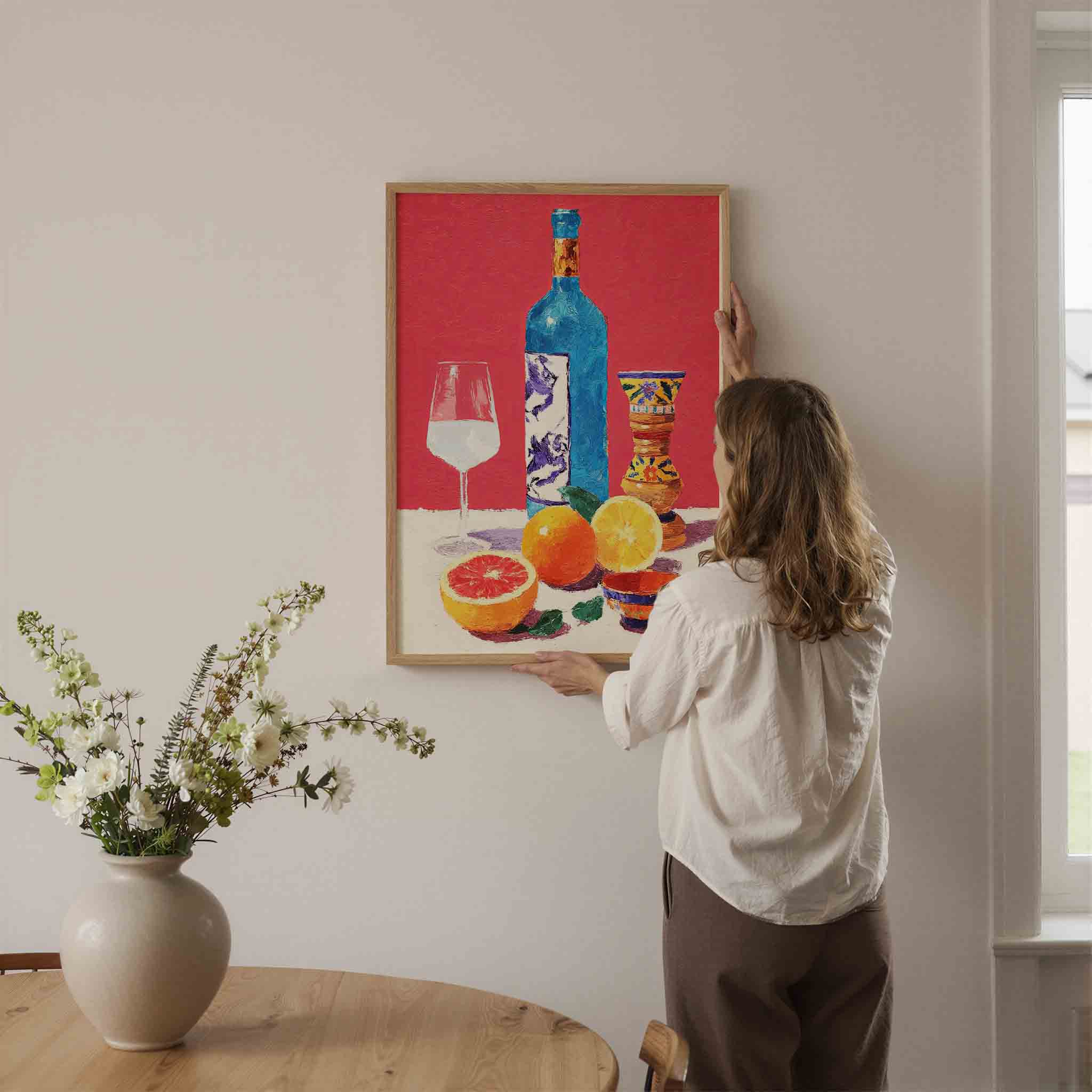 Fles en citrus Poster