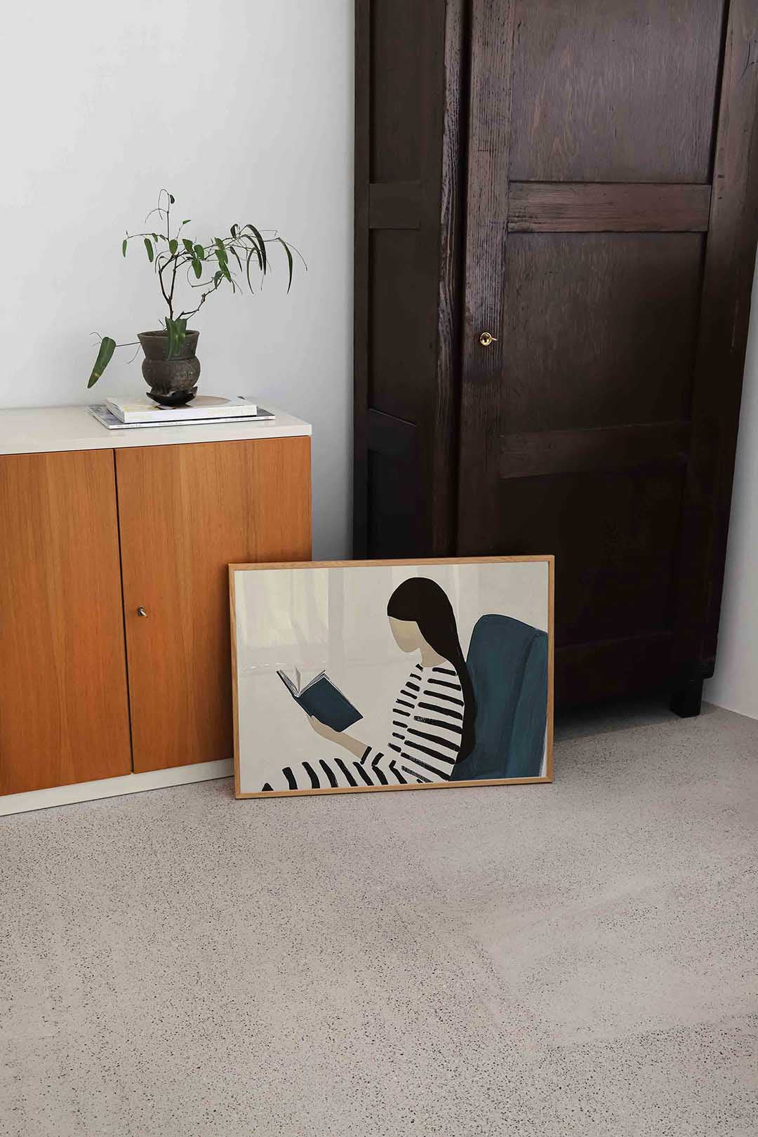 Lezende vrouw Poster