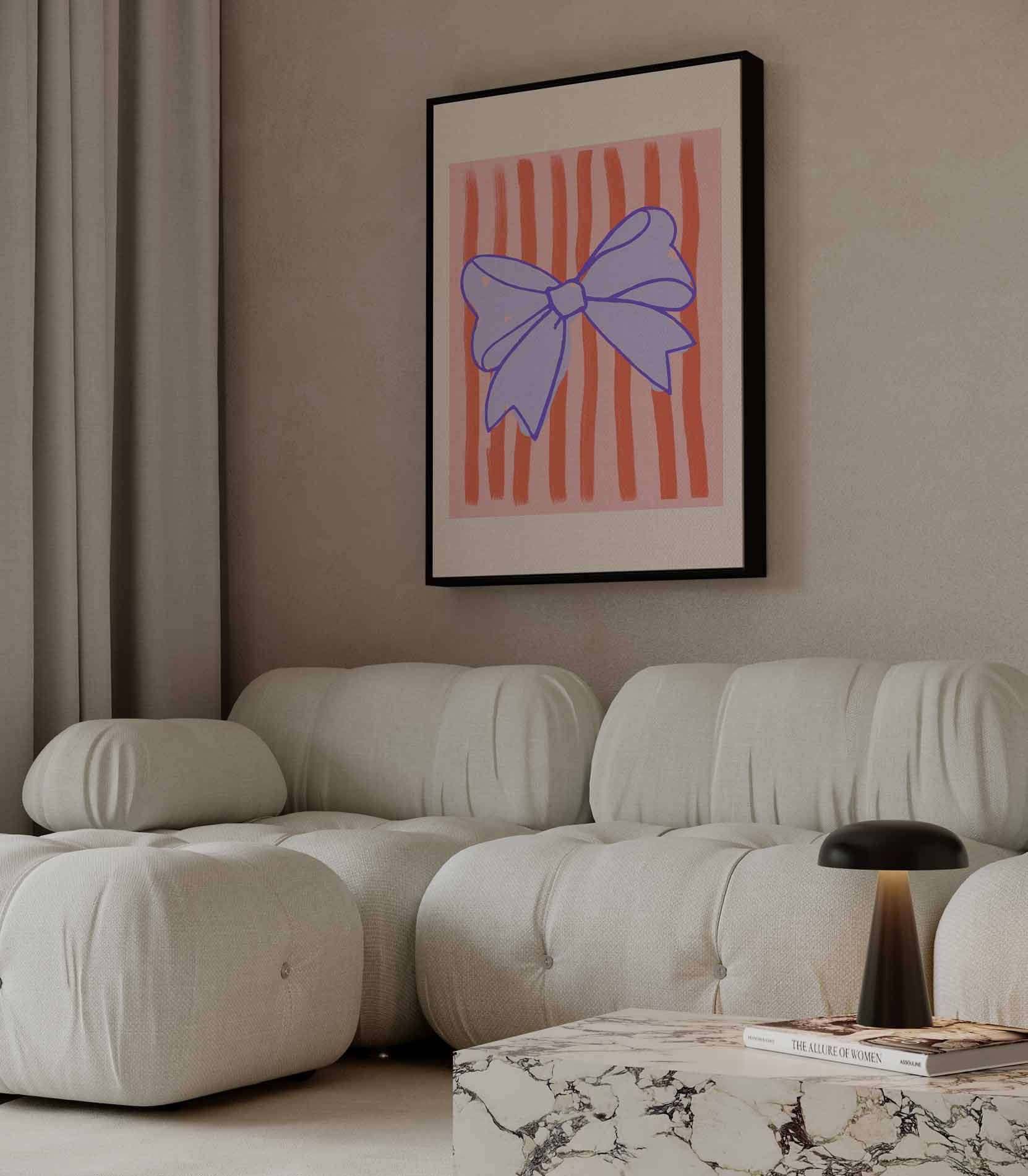Vrolijke Strik met Strepen Kunstwerk-canvas-dibond-plexiglas-wanddecoratie-WallArtistic