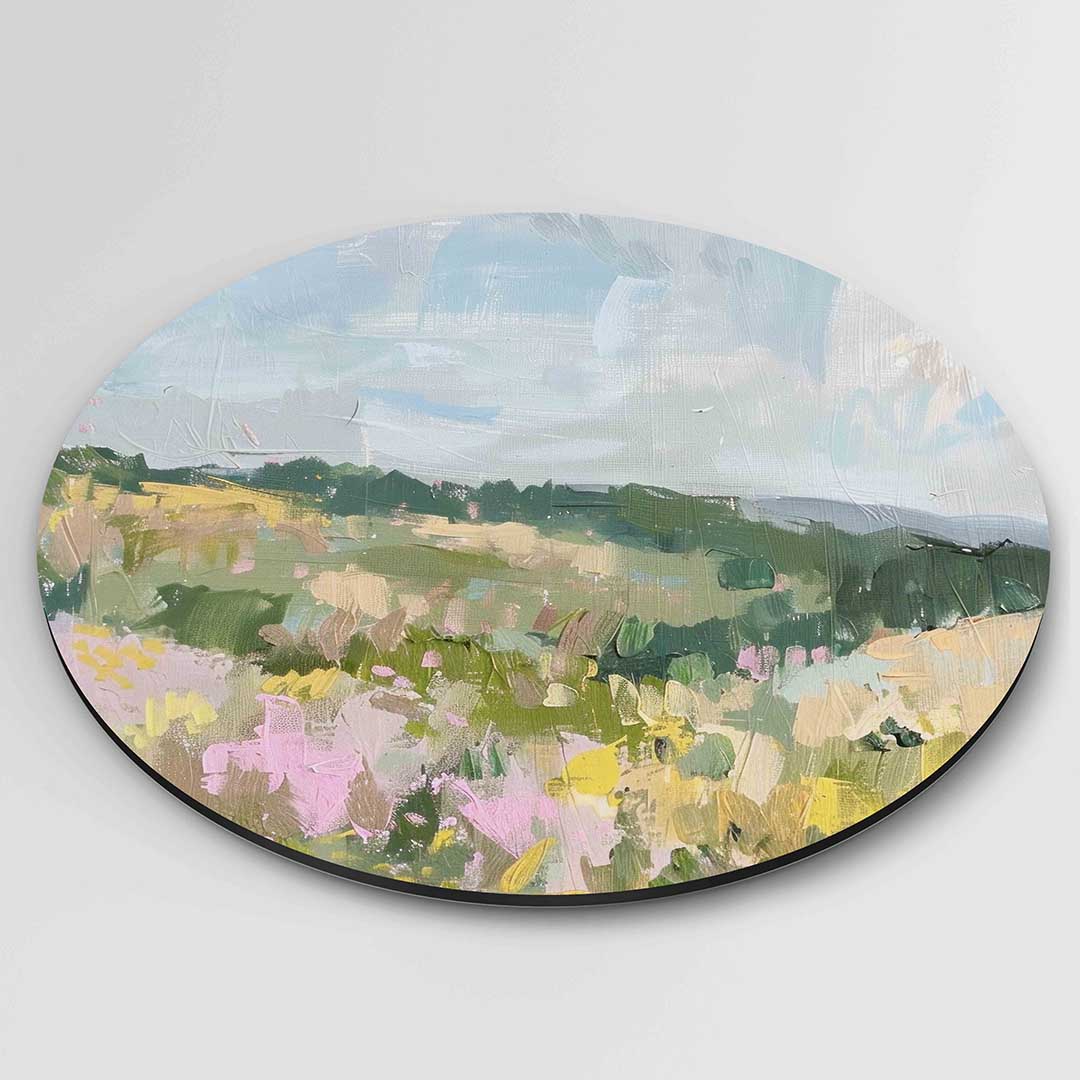 Landschap met bloemen Muurcirkel