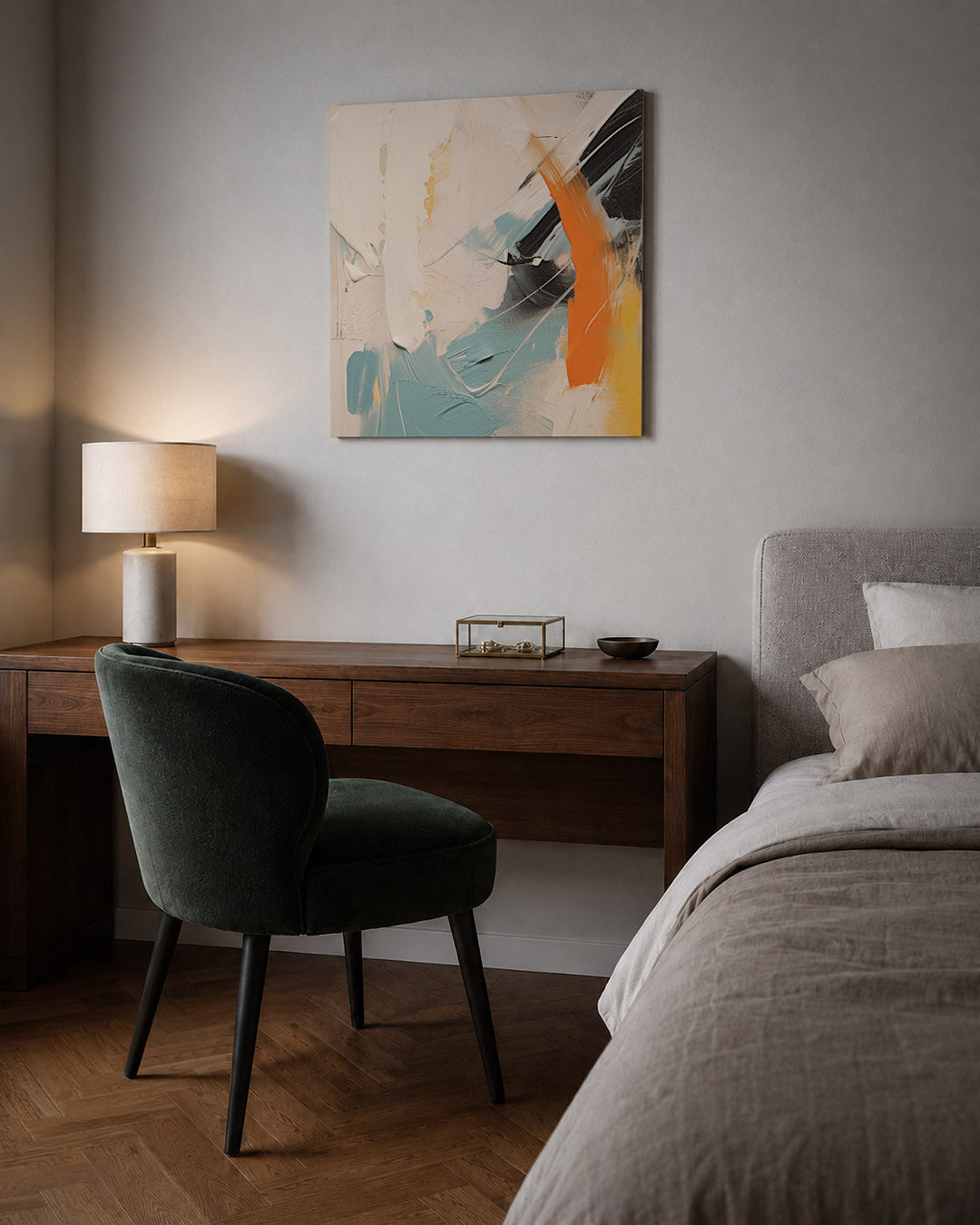 Dynamische kleurencompositie Kunstwerk