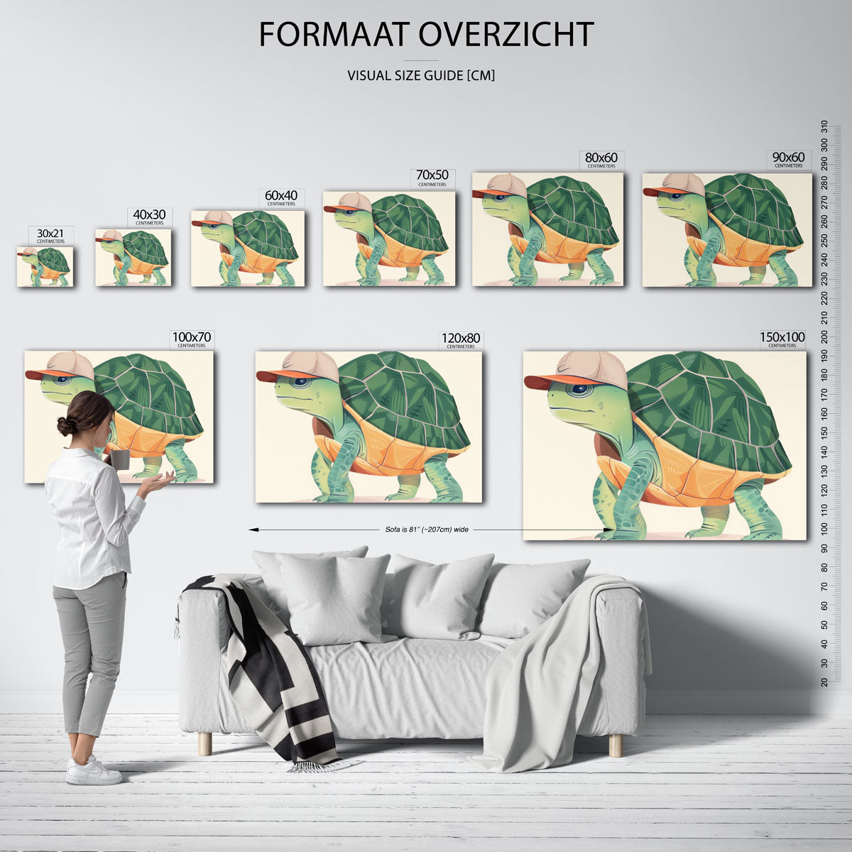 Schildpad met pet Poster