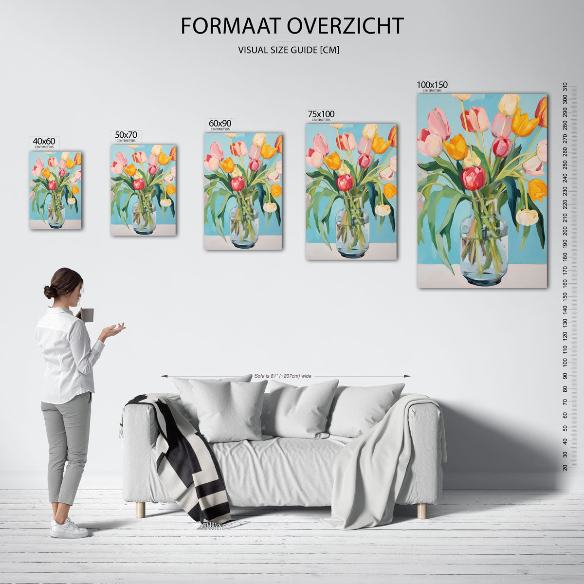 Bloemen in vaas Kunstwerk
