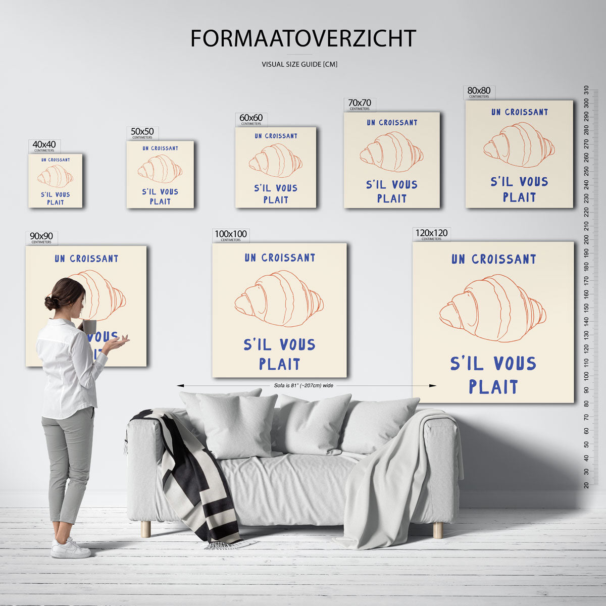 Croissant illustratie Poster