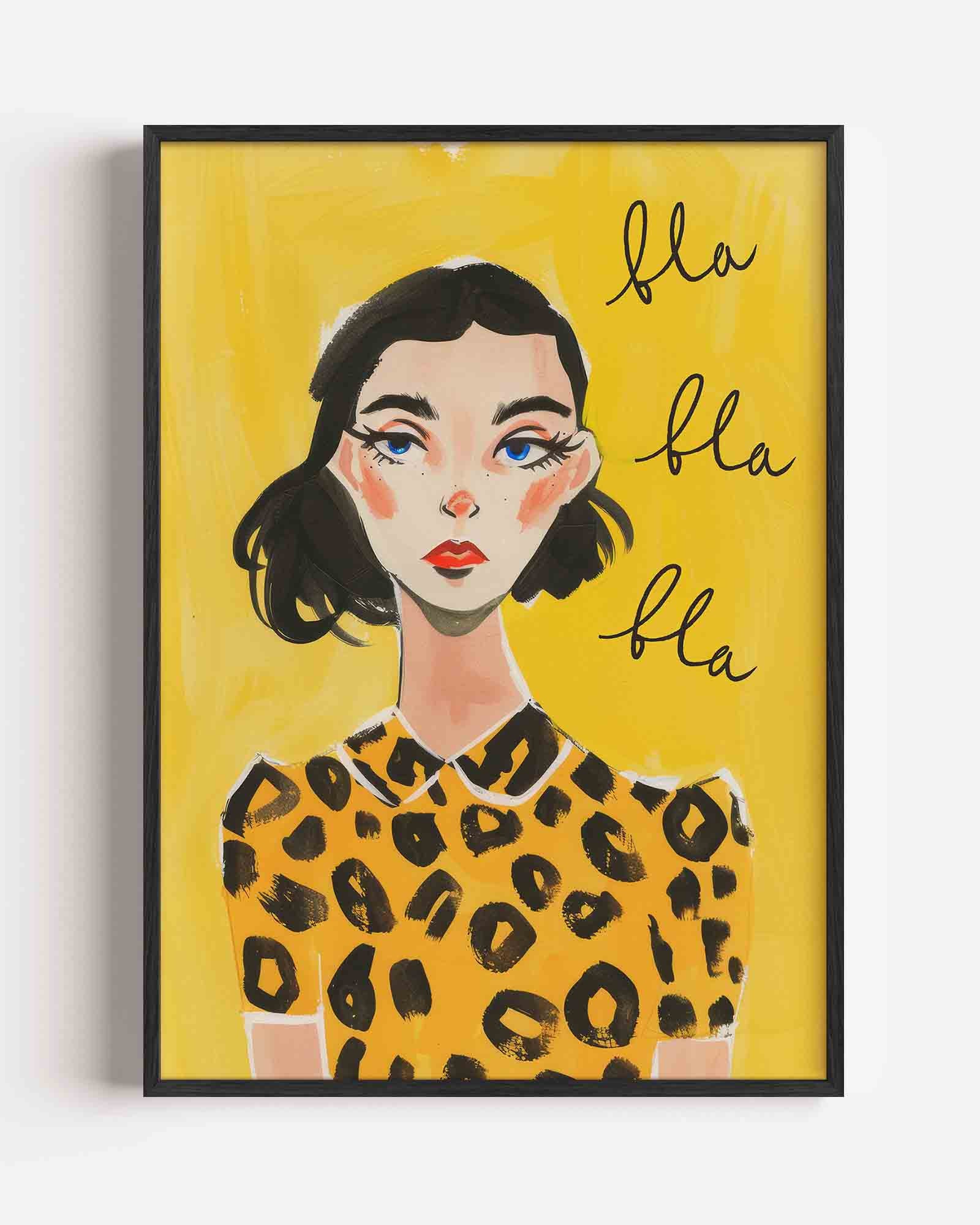 Vrouw met luipaardprint Poster