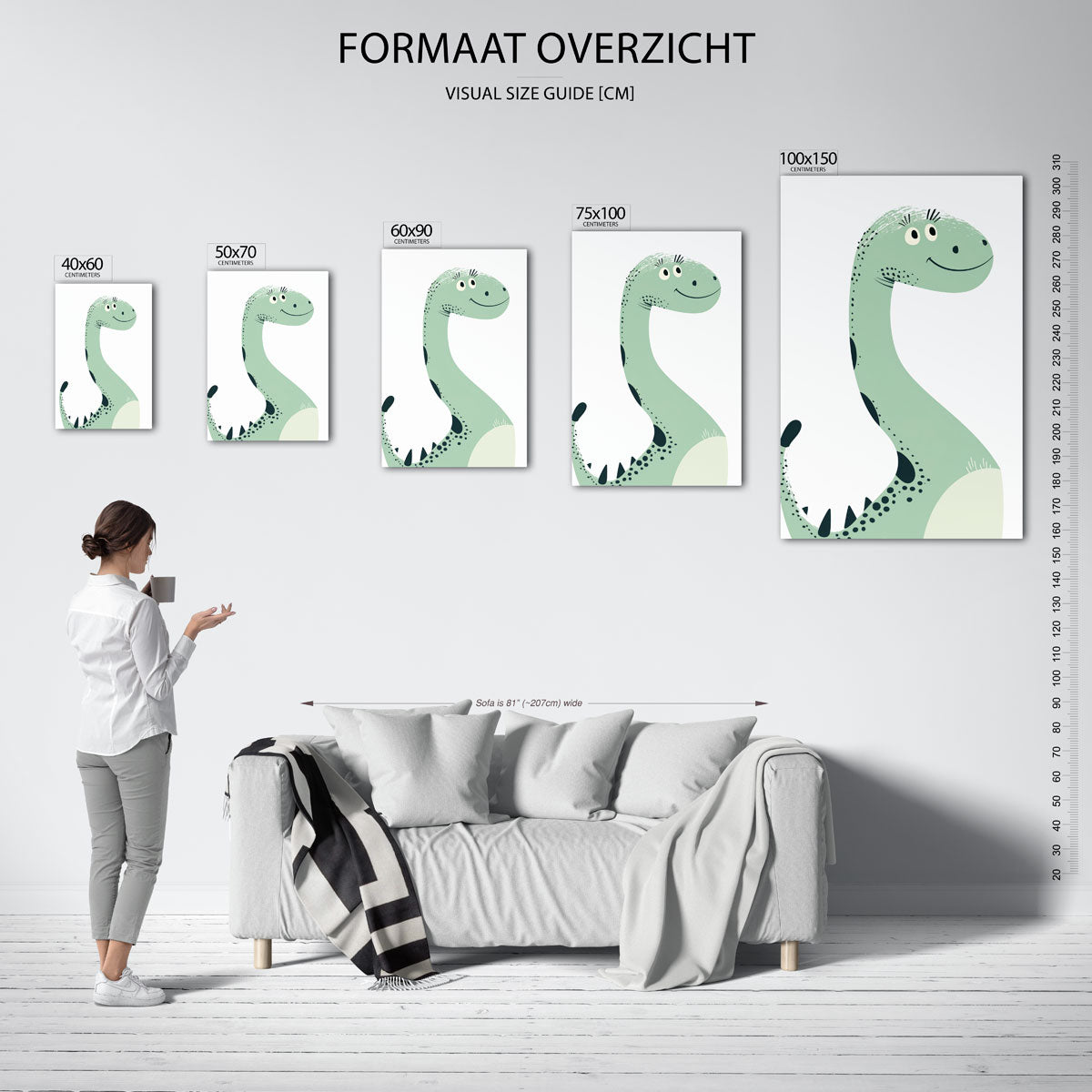Vrolijke dinosaurus illustratie Kunstwerk