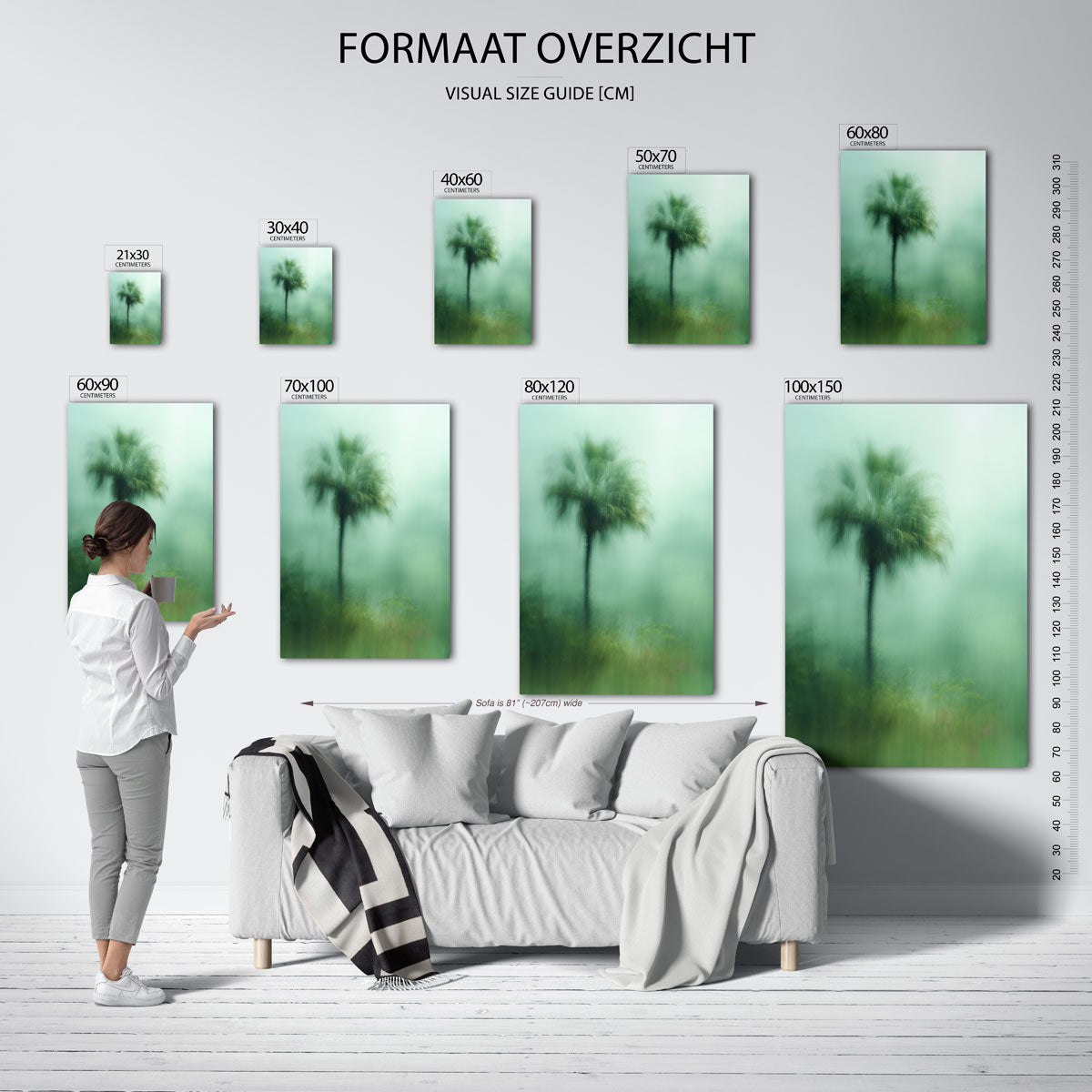 Vervagende palm Poster