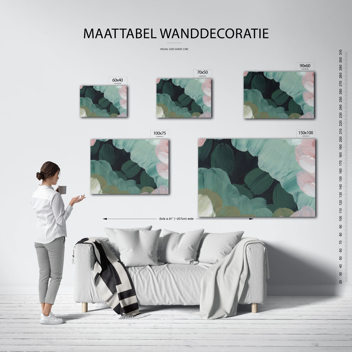 Vloeiende kleurencompositie Kunstwerk