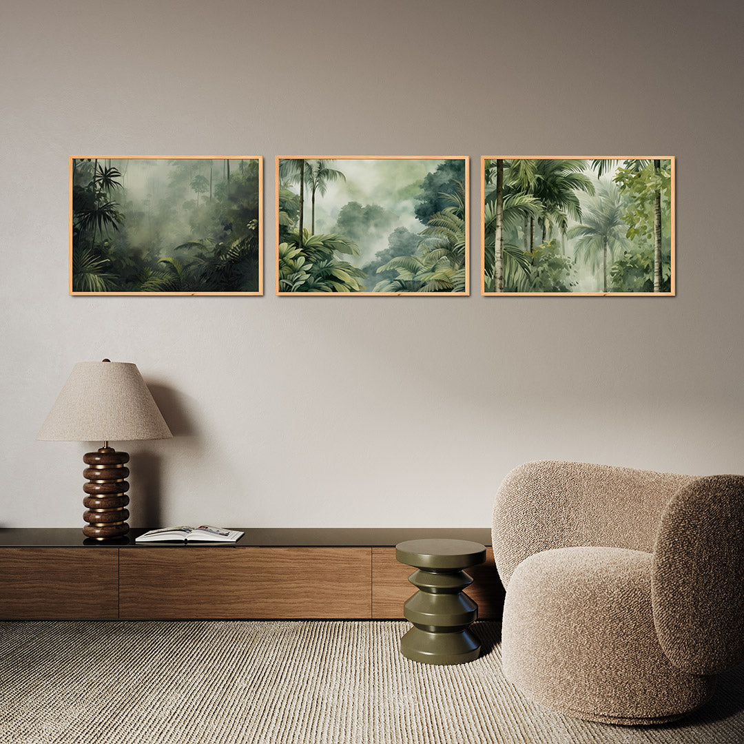 Groene jungle mist Posterset